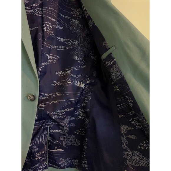 Topman Men’s Blazer Jacket 40R Slim Fit Mint Green Single Button Suit Coat Moder - Picture 12 of 12